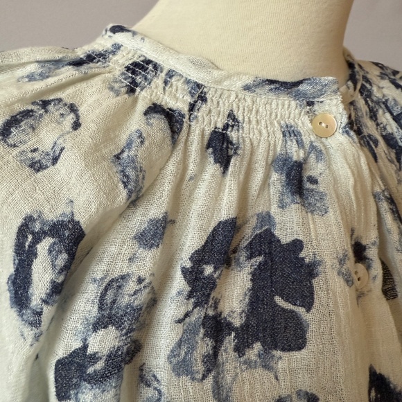 J MCLAUGHLIN CONSTANCE LINEN BLOUSE IN PAINTED LEOPARD BUTTON FRONT GAUZY S - Picture 6 of 11